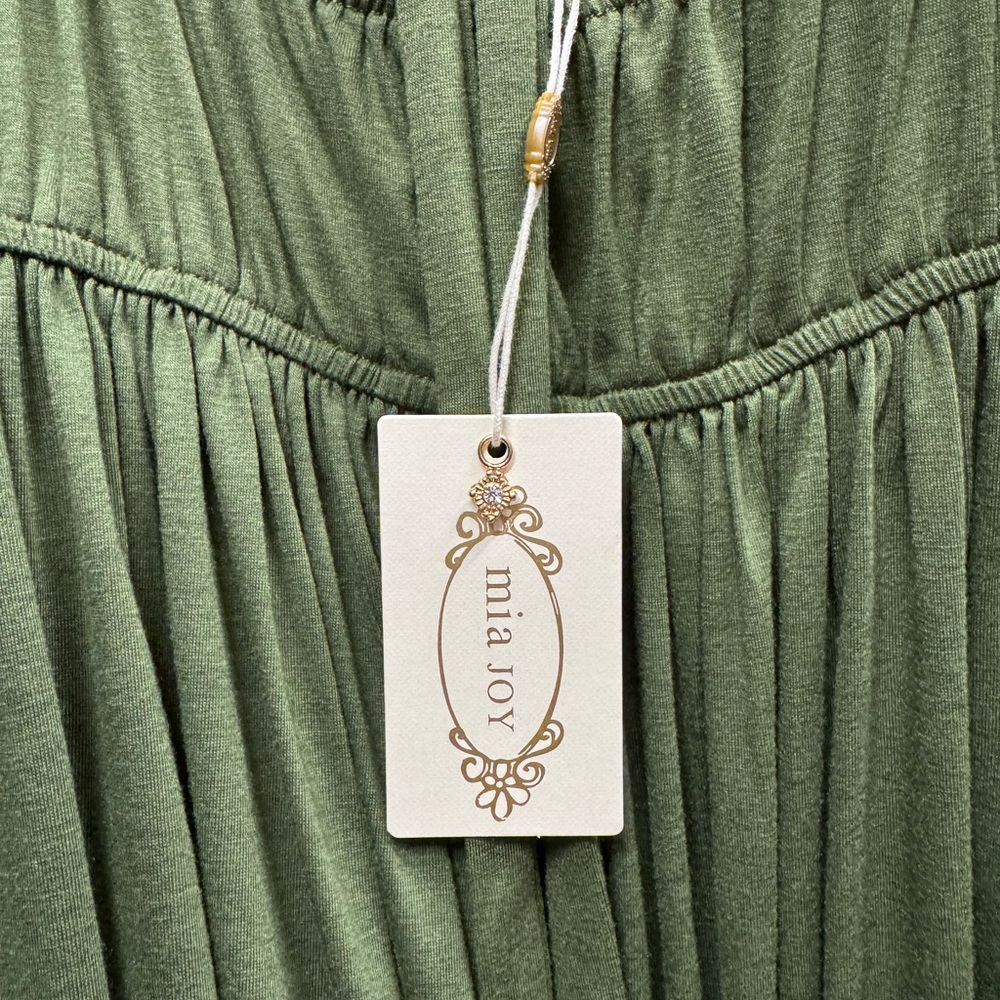 Girls Olive Ruffle Dress - Picture 3 of 8